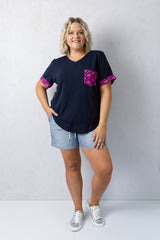 Baxter - Navy and Fuschia