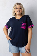 Baxter - Navy and Fuschia