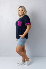 Baxter - Navy and Fuschia